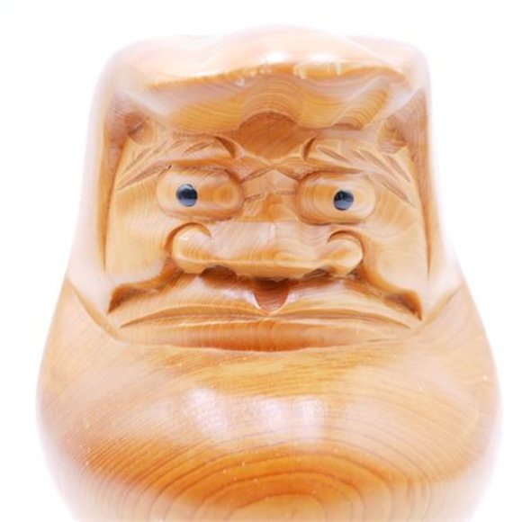 Lucky Japanese wood carving one sword carving Dharma - Picture 2 of 5